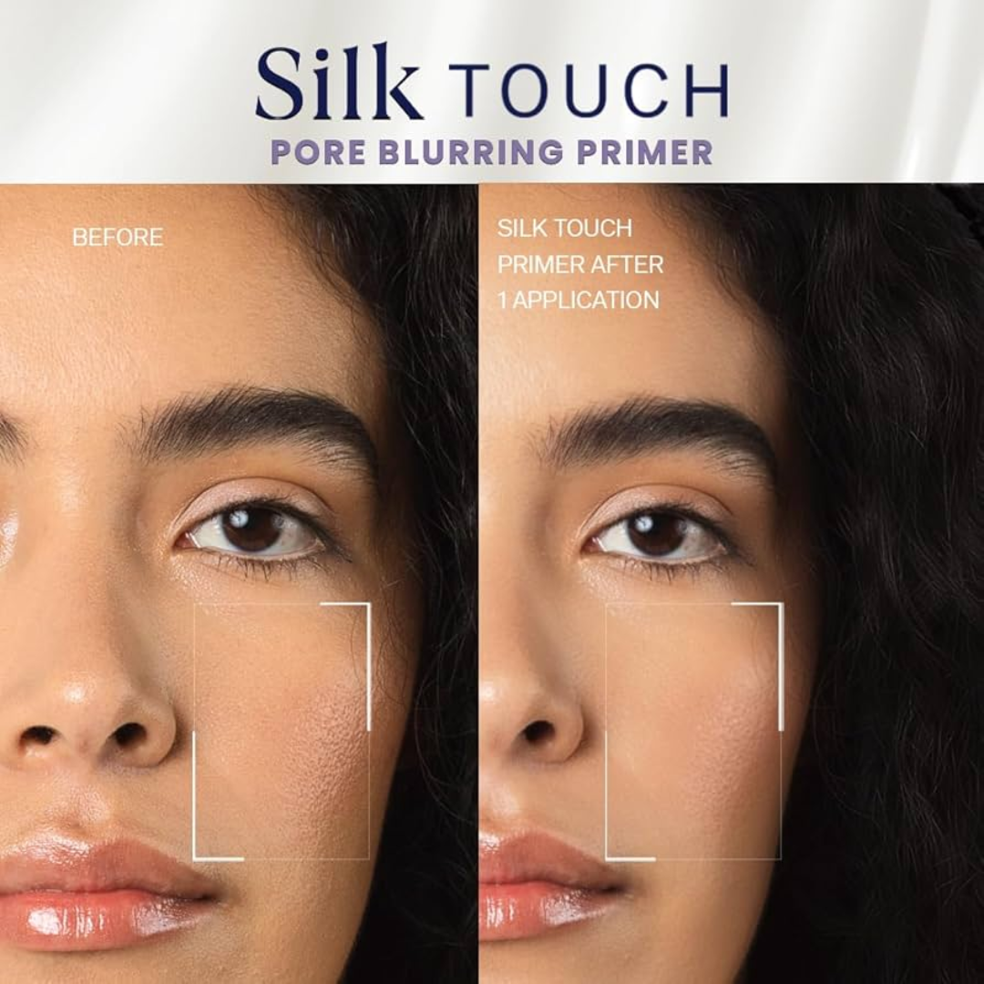 Flicka Silk Touch 3 in 1 Moisturizer and Primer for Face | Long-Lasting, Flawless and Dewy Makeup Base | Pore Minimizer | All Skin Types