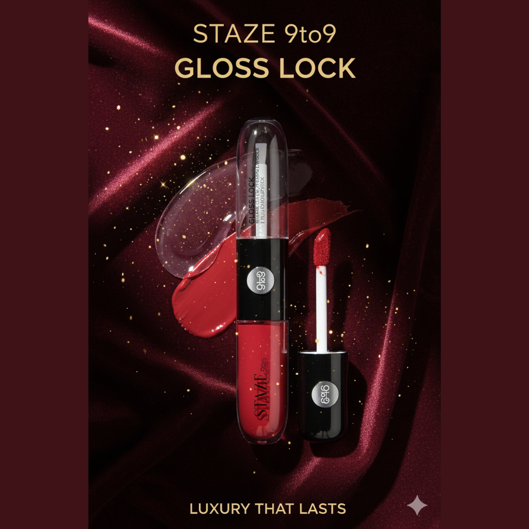 STAZE 9to9 Gloss Lock | 12-Hour Transfer-Proof Plumping Lip Gloss with Berries & Botanicals (Buy 1 Get 1 Free 🎁)