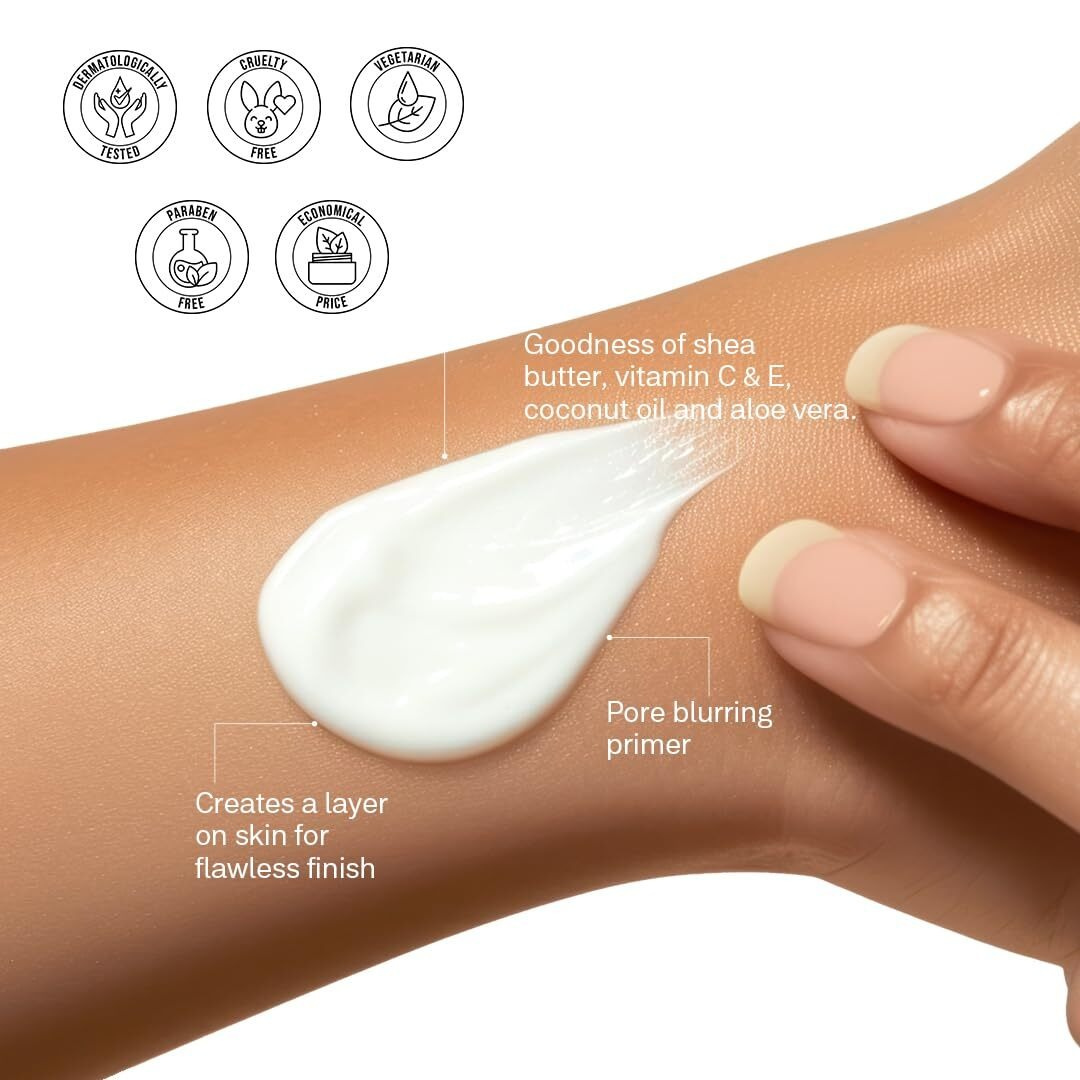 Flicka Silk Touch 3 in 1 Moisturizer and Primer for Face | Long-Lasting, Flawless and Dewy Makeup Base | Pore Minimizer | All Skin Types